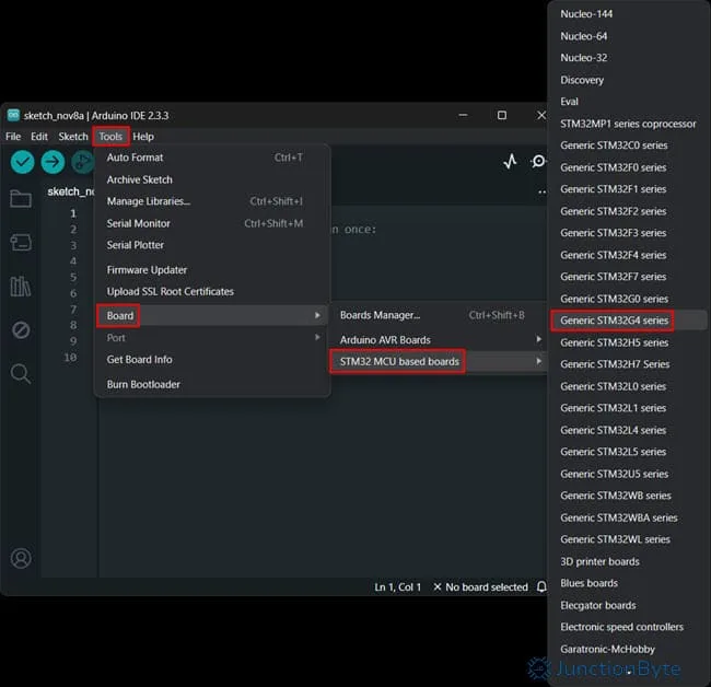 Introduction-to-STM32G4-Arduino-IDE-STM32G4-Board
