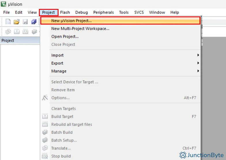 Create-New-Project-in-Keil-µVision-IDE