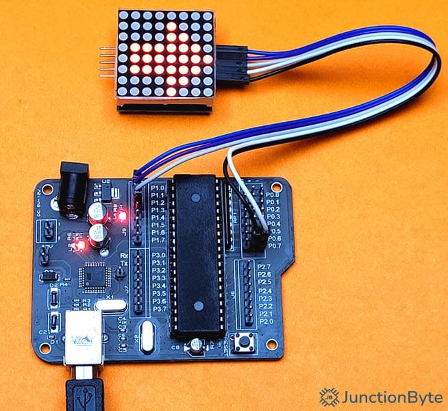Arrow-on-MAX7219-LED-Dot-Matrix-Display-with-an-8051-Microcontroller
