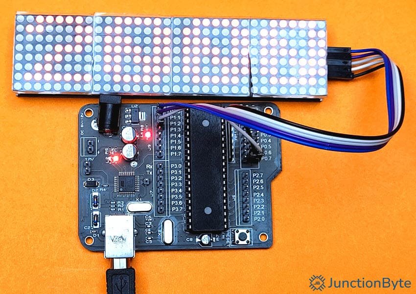 Numbers-on-Cascaded-4-Channel-MAX7219-8x8-LED-Matrix-Module